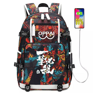 Anime One Punch Man #2 USB Charging Backpack School NoteBook Laptop Travel Bags