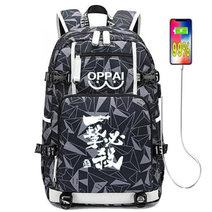 Anime One Punch Man #2 USB Charging Backpack School NoteBook Laptop Travel Bags