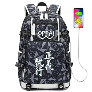 Anime One Punch Man #3 USB Charging Backpack School NoteBook Laptop Travel Bags