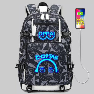 Anime One Punch Man #4 USB Charging Backpack School NoteBook Laptop Travel Bags Luminous