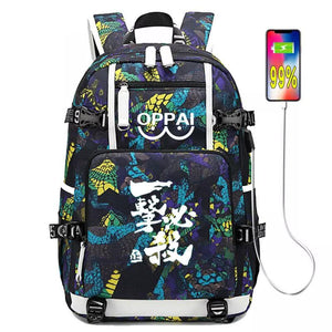 Anime One Punch Man #2 USB Charging Backpack School NoteBook Laptop Travel Bags