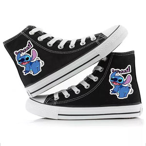 Lilo & Stitch Stitch #4 Cosplay Shoes High Top Canvas Sneakers For Kids Adults