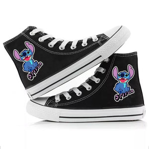 Lilo & Stitch Stitch #5 Cosplay Shoes High Top Canvas Sneakers For Kids Adults