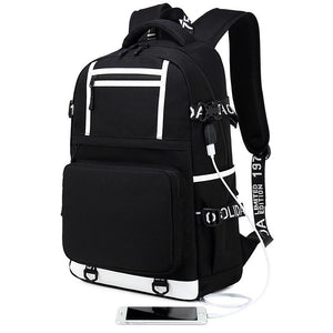 One Piece #1 USB Charging Backpack School NoteBook Laptop Travel Bags