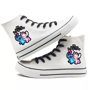 Lilo & Stitch Stitch #15 Cosplay Shoes High Top Canvas Sneakers For Kids Adults