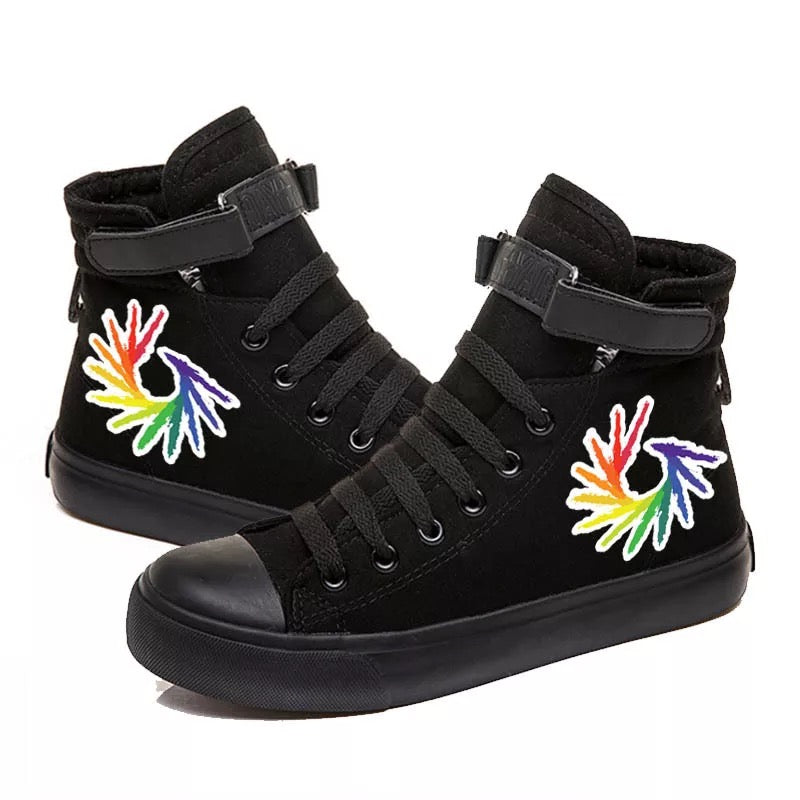 LGBT Pride Rainbow Rainbow Flag Love is Love #6 Cosplay Shoes High Top Canvas Sneakers