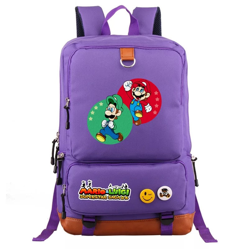 Mario and Luigi School Bag Water Proof Backpack NoteBook Laptop