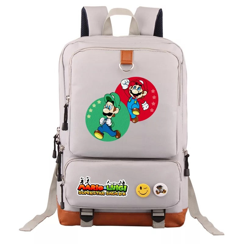 Mario and Luigi School Bag Water Proof Backpack NoteBook Laptop