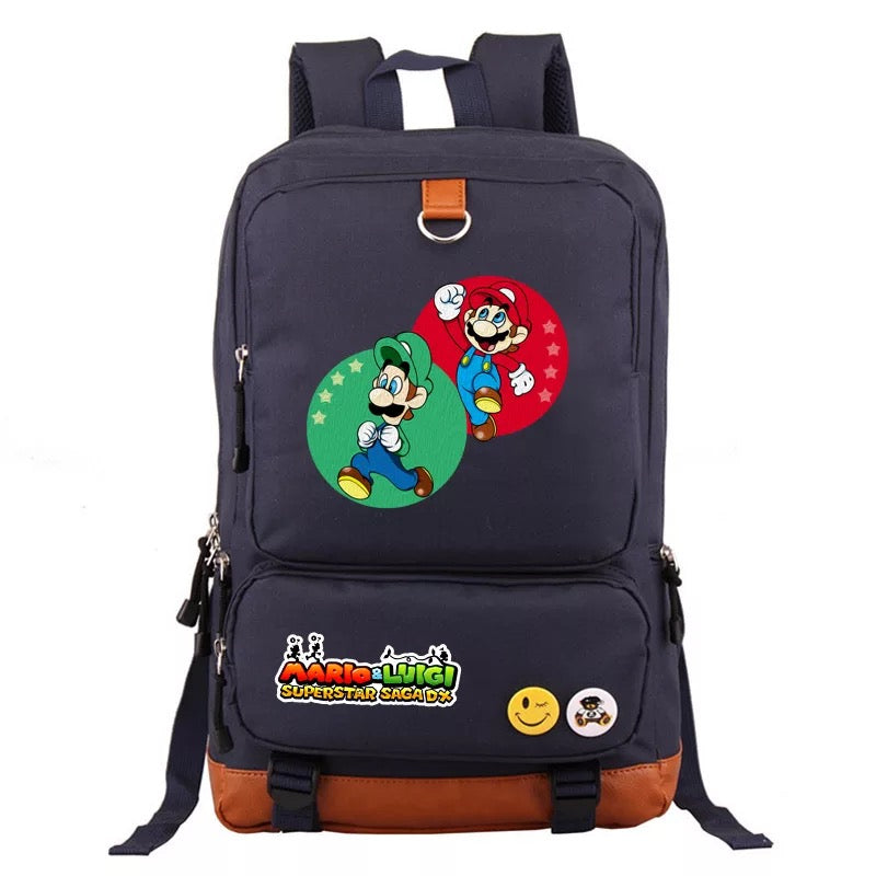 Mario and Luigi School Bag Water Proof Backpack NoteBook Laptop