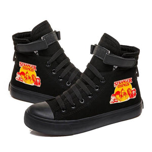 Stranger Things Eleven Dustin Cosplay Shoes High Top Canvas Sneakers