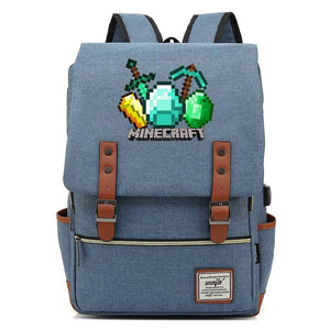 Minecraft Cosplay Canvas Travel Backpack School Bag