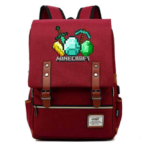Minecraft Cosplay Canvas Travel Backpack School Bag