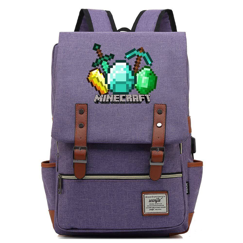 Minecraft Cosplay Canvas Travel Backpack School Bag