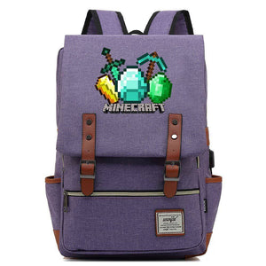 Minecraft Cosplay Canvas Travel Backpack School Bag
