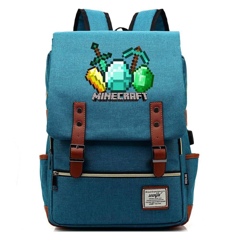 Minecraft Cosplay Canvas Travel Backpack School Bag