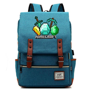 Minecraft Cosplay Canvas Travel Backpack School Bag