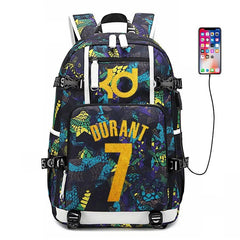 Golden State  Basketball Durant #3 USB Charging Backpack School NoteBook Laptop Travel Bags