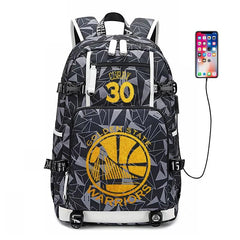 Golden State Basketball Curry #4 USB Charging Backpack School NoteBook Laptop Travel Bags