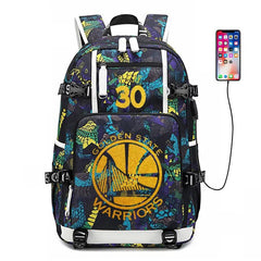 Golden State Basketball Curry #4 USB Charging Backpack School NoteBook Laptop Travel Bags