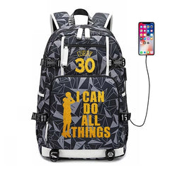 Golden State Basketball Curry #5 USB Charging Backpack School NoteBook Laptop Travel Bags