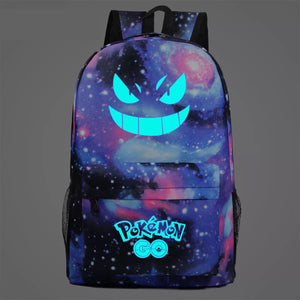 Pokemon Pikachu GO Gastly #4 Cosplay Lumious Backpack School Book Bag Water Proof