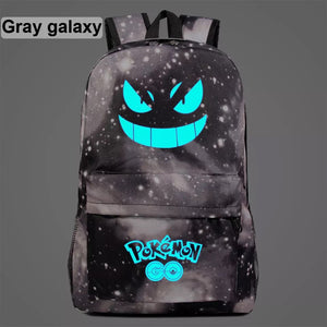 Pokemon Pikachu GO Gastly #4 Cosplay Lumious Backpack School Book Bag Water Proof