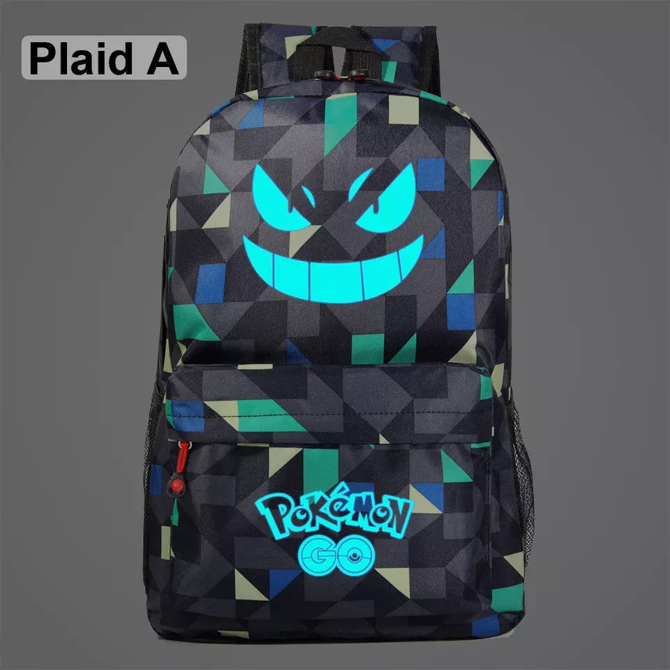 Pokemon Pikachu GO Gastly #4 Cosplay Lumious Backpack School Book Bag Water Proof