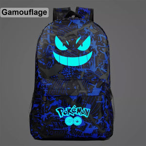Pokemon Pikachu GO Gastly #4 Cosplay Lumious Backpack School Book Bag Water Proof