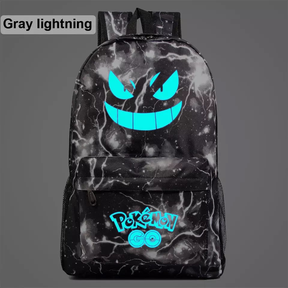 Pokemon Pikachu GO Gastly #4 Cosplay Lumious Backpack School Book Bag Water Proof