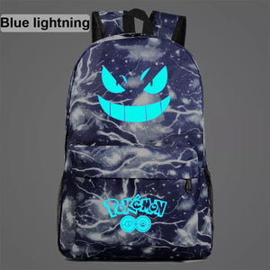 Pokemon Pikachu GO Gastly #4 Cosplay Lumious Backpack School Book Bag Water Proof