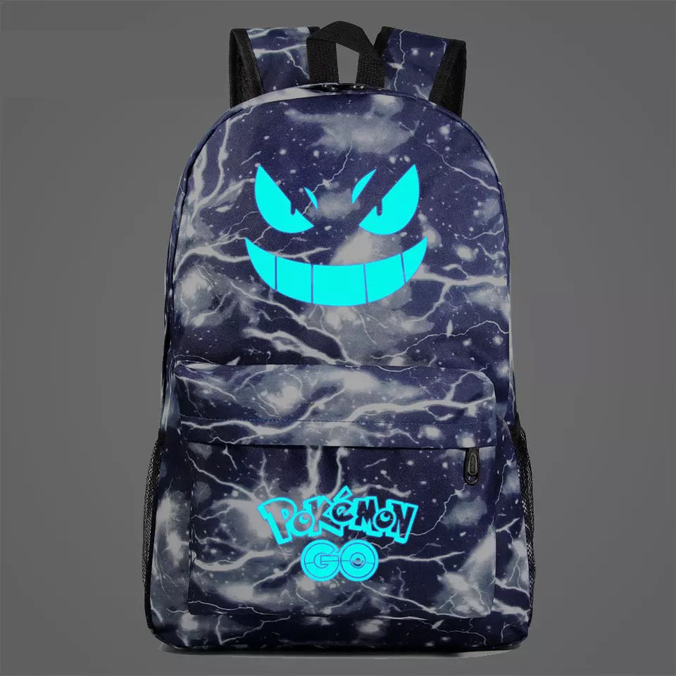 Pokemon Pikachu GO Gastly #4 Cosplay Lumious Backpack School Book Bag Water Proof