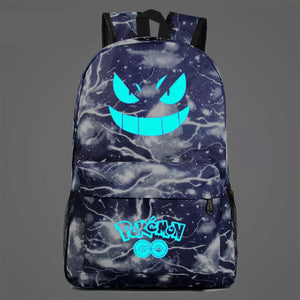 Pokemon Pikachu GO Gastly #4 Cosplay Lumious Backpack School Book Bag Water Proof