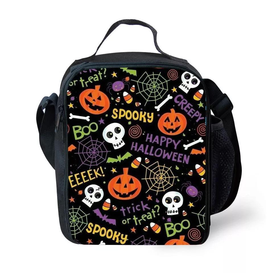 Halloween Pumpkin Ghost #3 Lunch Box Bag Lunch Tote For Kids