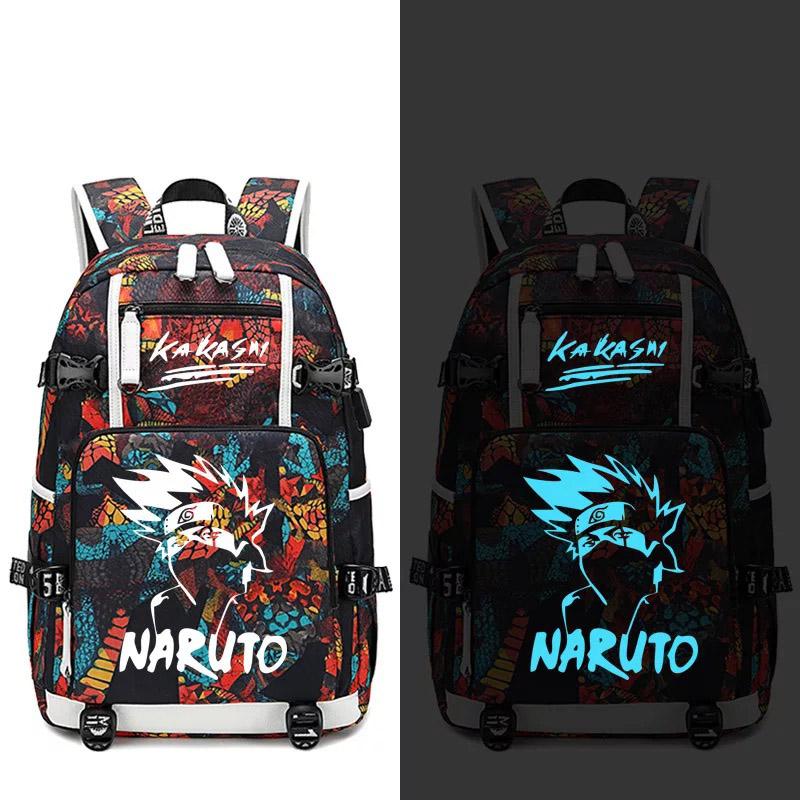 Anime Naruto USB Charging Backpack School NoteBook Laptop Travel Bags
