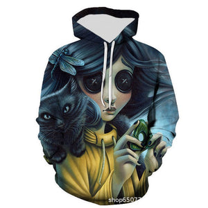 Coraline Cosplay Sweater Hoodie Sweatshirt Coat For Kids Adults