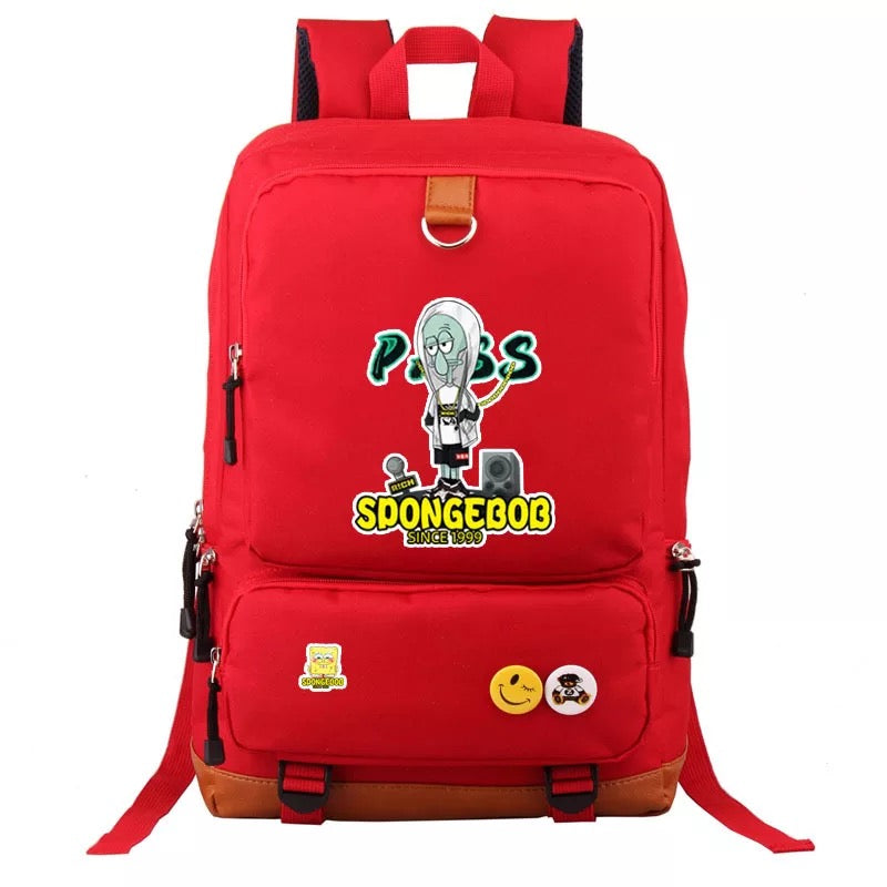 SquarePants SpongeBob Squidward Tentacles School Bag Water Proof Backpack NoteBook Laptop For Kids Adults