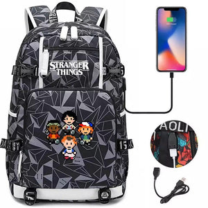 Stranger Things #1 USB Charging Backpack School NoteBook Laptop Travel Bags