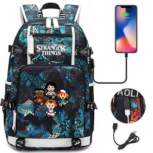 Stranger Things #1 USB Charging Backpack School NoteBook Laptop Travel Bags