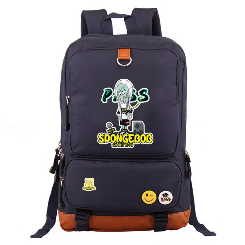 SquarePants SpongeBob Squidward Tentacles School Bag Water Proof Backpack NoteBook Laptop For Kids Adults