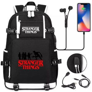 Stranger Things #2 USB Charging Backpack School NoteBook Laptop Travel Bags
