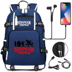 Stranger Things #2 USB Charging Backpack School NoteBook Laptop Travel Bags