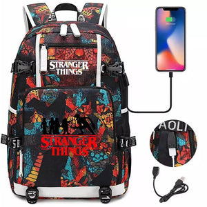 Stranger Things #2 USB Charging Backpack School NoteBook Laptop Travel Bags