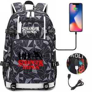Stranger Things #2 USB Charging Backpack School NoteBook Laptop Travel Bags