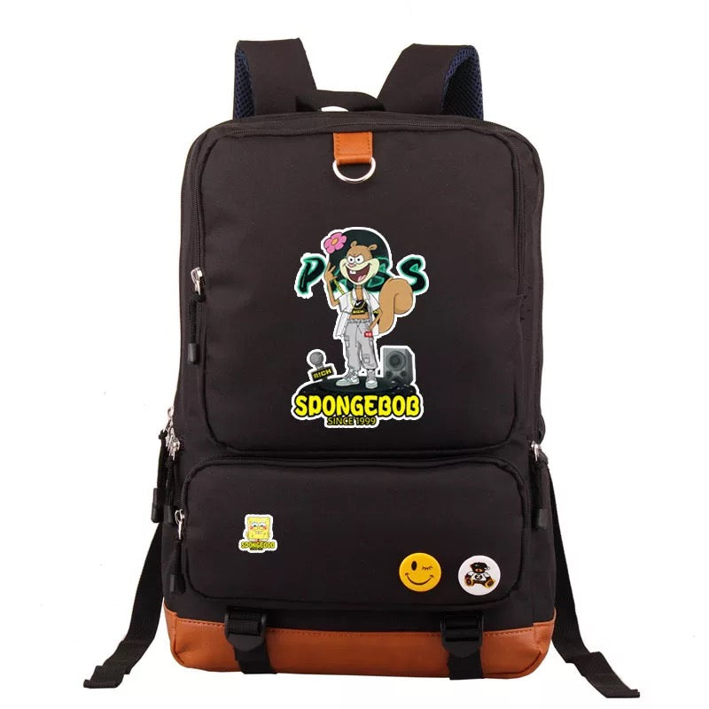 SquarePants SpongeBob Sandy Cheeks School Bag Water Proof Backpack NoteBook Laptop For Kids Adults