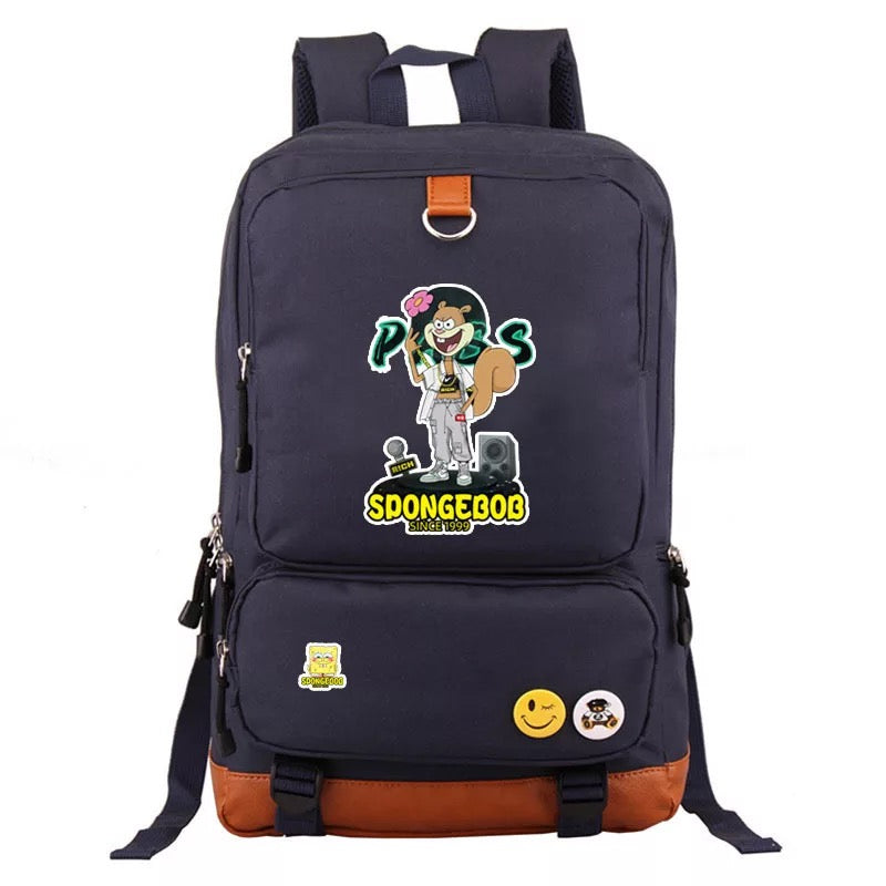 SquarePants SpongeBob Sandy Cheeks School Bag Water Proof Backpack NoteBook Laptop For Kids Adults