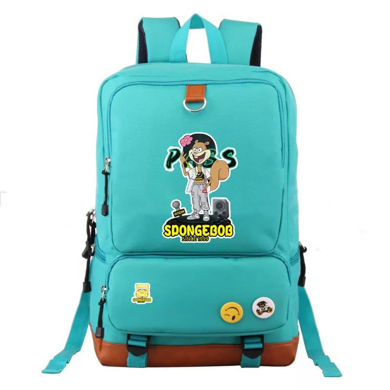 SquarePants SpongeBob Sandy Cheeks School Bag Water Proof Backpack NoteBook Laptop For Kids Adults