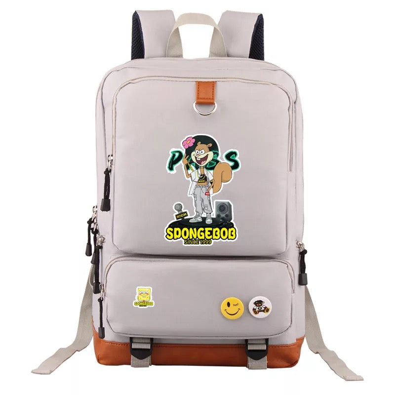 SquarePants SpongeBob Sandy Cheeks School Bag Water Proof Backpack NoteBook Laptop For Kids Adults
