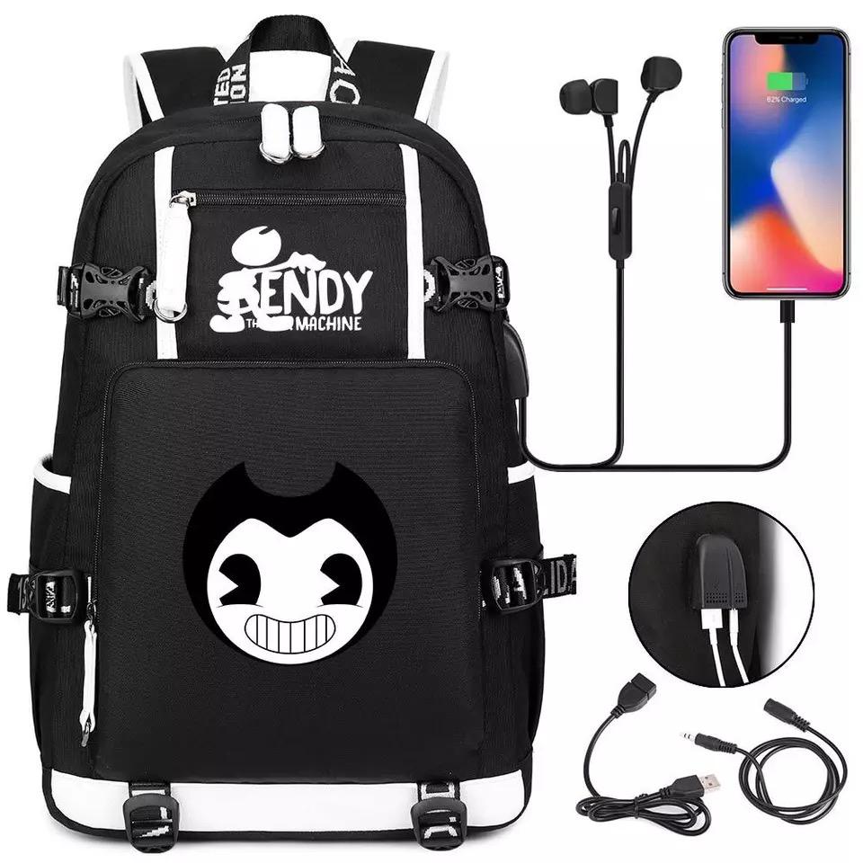 Bendy #1 USB Charging Backpack School NoteBook Laptop Travel Bags