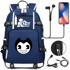 Bendy #1 USB Charging Backpack School NoteBook Laptop Travel Bags