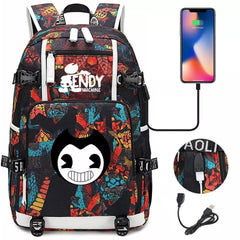 Bendy #1 USB Charging Backpack School NoteBook Laptop Travel Bags